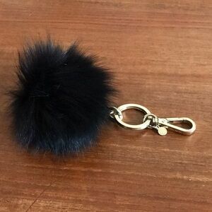 MK MICHAEL KORS GENUINE FUR BAG POM BLACK AND GOLDTONE